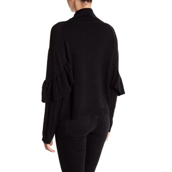 Project Naadam Black Mock Neck Ruffle Sweater XS - Picture 2 of 13